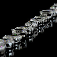14K White Gold Multi-Shape Station Bracelet with Pear, Round, Emerald, and Oval Lab Diamonds - 21.62 Carat Total Weight - Covaloro Fine Jewelry