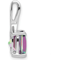 14K White Gold Mystic Fire Topaz and Diamond Pendant - 2.9 Carat Topaz, 0.018 Carat Diamond Weight by Lumare Gioia
