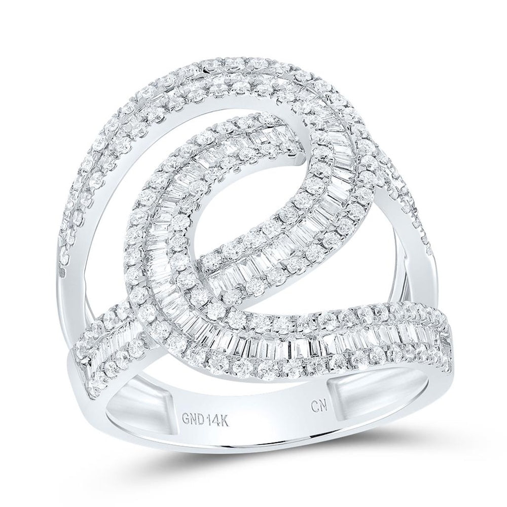 14K White Gold Natural Diamond Band - 1 Carat Total Diamond Weight