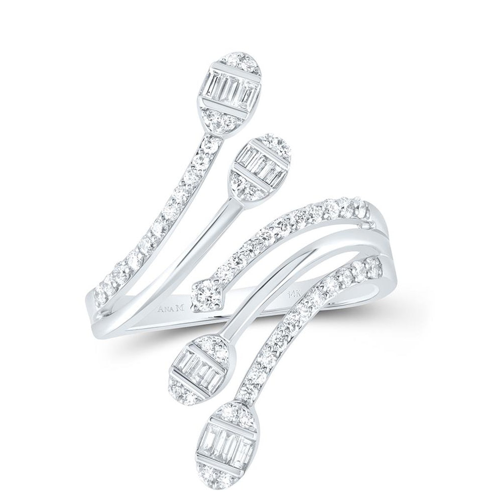14K White Gold Natural Diamond - Ring - 5/8 Carat Total Diamond Weight