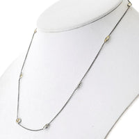 14K White Gold Necklace with Marquise Diamonds - 3.1 Carats Total Diamond Weight