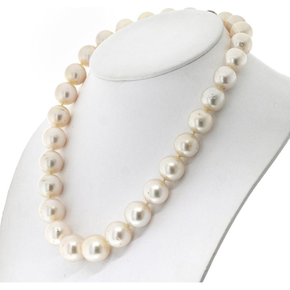 14K White Gold Necklace with South Sea Cultured Pearls - 138.1 Grams
