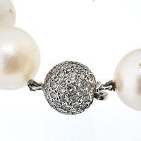 14K White Gold Necklace with South Sea Cultured Pearls - 138.1 Grams