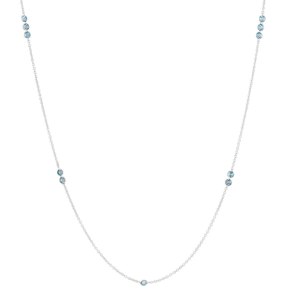 14K White Gold Necklace with Treated Blue Diamonds - 0.80 Carat Total Diamond Weight