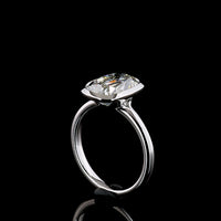 14K White Gold North-South Bezel Set Antique Cushion Cut Lab Diamond Solitaire Ring - 3.79 Carat Total Weight, E-F VVS2, IGI Certified - Covaloro Fine Jewelry