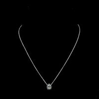 14K White Gold North-South Bezel Set Oval Lab Diamond Solitaire Pendant - 1.00 Carat Total Weight, D IF Clarity with IGI Certification - Covaloro Fine Jewelry