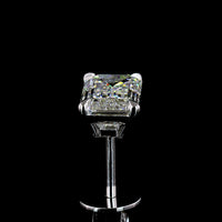 14K White Gold North-South Emerald Cut Lab Diamond Stud Earrings - 2.02 Carats Total Weight (E-F Color, VVS1 Clarity) - Covaloro Fine Jewelry