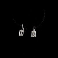 14K White Gold North-South Hanging Earrings with Emerald Cut Lab Diamonds - 3.12 Carats Total Diamond Weight (E-F Color, VVS2-VS1 Clarity) - Covaloro Fine Jewelry