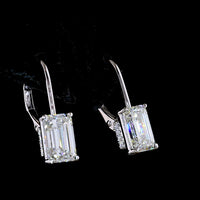14K White Gold North-South Hanging Earrings with Emerald Cut Lab Diamonds - 3.12 Carats Total Diamond Weight (E-F Color, VVS2-VS1 Clarity) - Covaloro Fine Jewelry