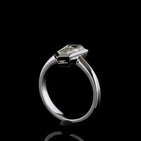 14K White Gold North-South Kite Cut Solitaire Ring with Bezel Set Lab Diamond - 1.66 Carat Total Weight E-F VS1 - Covaloro Fine Jewelry