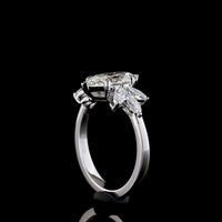 14K White Gold North-South Marquise Cut Cluster Ring with 2.02 Carat Center Lab Diamond and Six Accent Stones - 2.62 Carats Total Diamond Weight - Covaloro Fine Jewelry