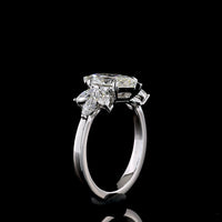 14K White Gold North-South Marquise Cut Cluster Ring with 2.02 Carat Center Lab Diamond and Six Accent Stones - 2.62 Carats Total Diamond Weight - Covaloro Fine Jewelry