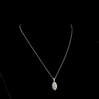 14K White Gold North-South Marquise Cut Lab Diamond Pendant with Bezel Setting and Accent Diamonds - 2.62 Carat Total Weight, E-F Color VS Clarity - Covaloro Fine Jewelry