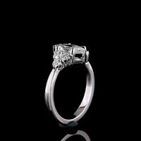 14K White Gold North-South Marquise Cut Lab Diamond Ring with Graduated Brilliant Accents - 1.99 Carats Total Diamond Weight - Covaloro Fine Jewelry