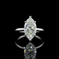 14K White Gold North-South Marquise Cut Lab Diamond Solitaire Ring - 4.17 Carat E VVS2 IGI Certified - Covaloro Fine Jewelry