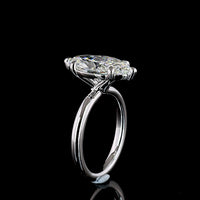 14K White Gold North-South Marquise Cut Lab Diamond Solitaire Ring - 4.17 Carat E VVS2 IGI Certified - Covaloro Fine Jewelry