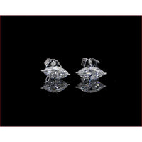 14K White Gold North-South Marquise Cut Lab Diamond Stud Earrings - 1.91 Carat Total Weight (E-F VS2) - Covaloro Fine Jewelry