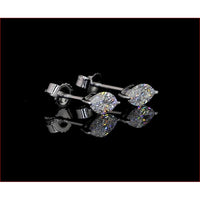 14K White Gold North-South Marquise Cut Lab Diamond Stud Earrings - 1.91 Carat Total Weight (E-F VS2) - Covaloro Fine Jewelry