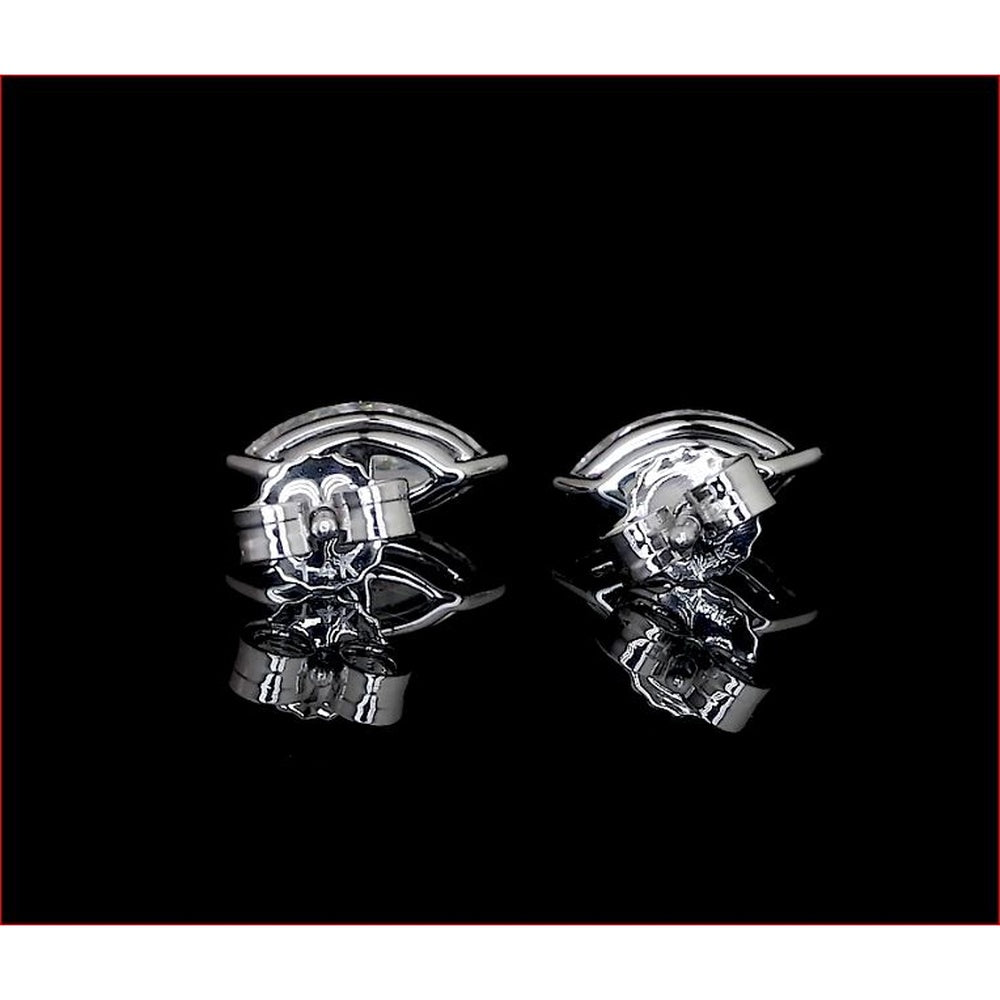14K White Gold North-South Marquise Cut Lab Diamond Stud Earrings - 1.91 Carat Total Weight (E-F VS2) - Covaloro Fine Jewelry