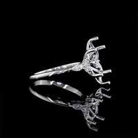 14K White Gold North-South Marquise Shape Special Ring with Floral Cage Design - 3.47 Carats Total Weight Lab Diamonds (Center 3.22 Carats E VVS2 Marquise) - Covaloro Fine Jewelry