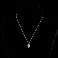 14K White Gold North-South Oval Cut Lab Diamond Solitaire Pendant - 2.90 Carat Total Weight, G Color VVS1 Clarity - Covaloro Fine Jewelry