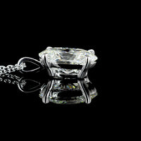 14K White Gold North-South Oval Cut Lab Diamond Solitaire Pendant - 2.90 Carat Total Weight, G Color VVS1 Clarity - Covaloro Fine Jewelry