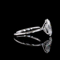 14K White Gold North-South Oval Cut Lab Diamond Solitaire Ring - 3.06 Carat, E-F Color, VS1 Clarity, IGI Certified - Covaloro Fine Jewelry