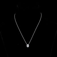 14K White Gold North-South Oval Cut Solitaire Pendant with Bezel Set Lab Diamond - 1.58 Carat Total Diamond Weight (E-F Color, VS1 Clarity) - Covaloro Fine Jewelry