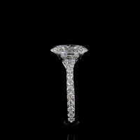 14K White Gold North-South Oval Cut Solitaire Shank Ring with Lab Grown D VS1 Diamond - 2.53 Carat Center, 3.11 Total Carat Weight - Covaloro Fine Jewelry
