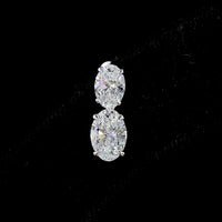 14K White Gold North-South Oval Lab Diamond Hanging Earrings - 3.04 Total Carat Weight, E-F Color, VS Clarity - Covaloro Fine Jewelry