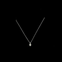 14K White Gold North-South Oval Lab Diamond Pendant with Brilliant Cut Accents - 1.09 Carat Total Diamond Weight - Covaloro Fine Jewelry