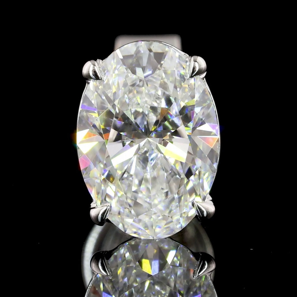14K White Gold North-South Oval Lab Diamond Stud Earrings - 3.02 Carat Total Weight (E-F Color, VVS2 Clarity) with Prong Settings - Covaloro Fine Jewelry