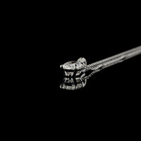 14K White Gold North-South Oval Pendant with Brilliant Cut Lab Diamond Accent Bail - 1.07 Carats Total Diamond Weight E-F VS1 - Covaloro Fine Jewelry