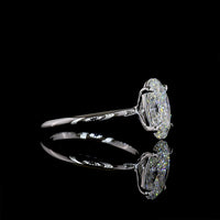 14K White Gold North-South Oval Solitaire Ring with 2.56 Carat Lab Diamond - E VVS2 Clarity, IGI Certified - Covaloro Fine Jewelry
