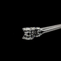 14K White Gold North-South Pear and Round Cut Lab Diamond Pendant - 2.43 Carat Total Weight, E VS1 GIA Certified - Covaloro Fine Jewelry