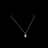14K White Gold North-South Pear Shape Lab Diamond Pendant with Brilliant Cut Accent Stones - 4.07 Total Carat Weight GIA Certified - Covaloro Fine Jewelry