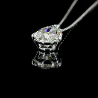 14K White Gold North-South Pear Shape Lab Diamond Pendant with Brilliant Cut Accent Stones - 4.07 Total Carat Weight GIA Certified - Covaloro Fine Jewelry