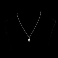 14K White Gold North-South Pear Shape Lab Diamond Pendant with Brilliant Round Accents - 2.67 Carat Total Diamond Weight, F VVS2 Clarity - Covaloro Fine Jewelry