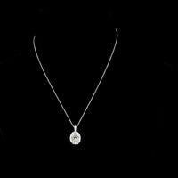 14K White Gold North-South Pendant with 5.03 Carat Oval Lab Diamond and Accent Diamonds - 5.12 Carat Total Diamond Weight GIA Certified - Covaloro Fine Jewelry