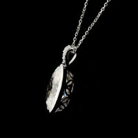 14K White Gold North-South Pendant with 5.03 Carat Oval Lab Diamond and Accent Diamonds - 5.12 Carat Total Diamond Weight GIA Certified - Covaloro Fine Jewelry