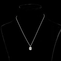 14K White Gold North-South Pendant with Cushion Brilliant Cut Lab Diamond - 3.02 Carat Total Diamond Weight - Covaloro Fine Jewelry