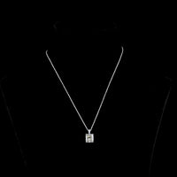 14K White Gold North-South Radiant Cut Lab Diamond Pendant with Brilliant Cut Accent Diamonds - 4.10 Carats Total Diamond Weight (GIA Certified) - Covaloro Fine Jewelry