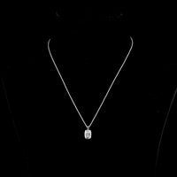 14K White Gold North-South Solitaire Pendant with 2.61 Carat Cushion Brilliant Cut Lab Diamond - E-F Color - Covaloro Fine Jewelry