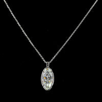 14K White Gold North-South Solitaire Pendant with 2.66 Carat Moval Cut Lab Grown Diamond (E-F Color, VS1 Clarity) - Covaloro Fine Jewelry