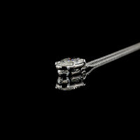 14K White Gold North-South Solitaire Pendant with 2.66 Carat Moval Cut Lab Grown Diamond (E-F Color, VS1 Clarity) - Covaloro Fine Jewelry
