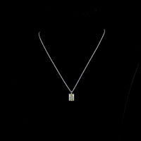 14K White Gold North-South Solitaire Pendant with 3.03 Carat Radiant Cut Lab-Grown Diamond (D VS2) - Covaloro Fine Jewelry
