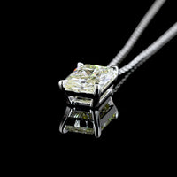 14K White Gold North-South Solitaire Pendant with 3.03 Carat Radiant Cut Lab-Grown Diamond (D VS2) - Covaloro Fine Jewelry