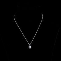 14K White Gold North-South Solitaire Pendant with Antique Cushion Cut Lab Diamond - 2.33 Carat G VS1 - Covaloro Fine Jewelry