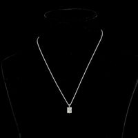 14K White Gold North-South Solitaire Pendant with Radiant Cut Lab Diamond - 1.53 Carat Total Weight, VS1 Clarity - Covaloro Fine Jewelry