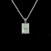 14K White Gold North-South Solitaire Pendant with Radiant Cut Lab Diamond - 1.53 Carat Total Weight, VS1 Clarity - Covaloro Fine Jewelry